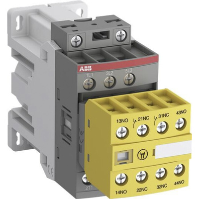 ABB Jokab AFS Series Contactor, 24 V dc Coil, 3-Pole, 30 A, 7.5 kW, 3NO, 600 V ac
