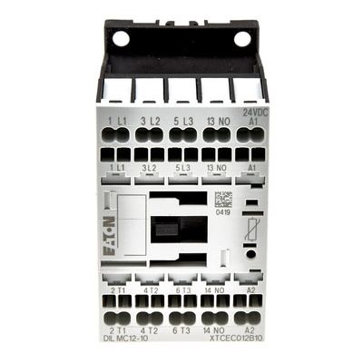 Eaton Contactor, 24 V dc Coil, 3-Pole, 12 A, 5.5 kW, 3NO, 400 V ac