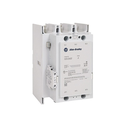 Allen Bradley 100-E Series Contactor, 100 → 250 V dc Coil, 3-Pole, 400 A, 200 kW, 1NO + 1NC, 400 V ac