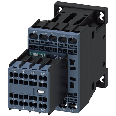 Siemens 3RH2 Series Contactor, 110 Vac Coil, 3-Pole, 10 A, 3NO, 690 V ac