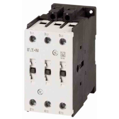 Eaton Contactor, 240 V ac Coil, 3-Pole, 50 A, 22 kW, 3NO