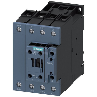 Siemens Contactor, 4-Pole, 22 kW, 1NO + 1NC