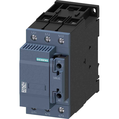Siemens Contactor, 230 V ac Coil, 3-Pole, 72.2 A, 1NO + 1NC