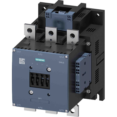 Siemens Contactor, 110 V dc Coil, 3-Pole, 265 A, 132 kW, 2NO + 2NC