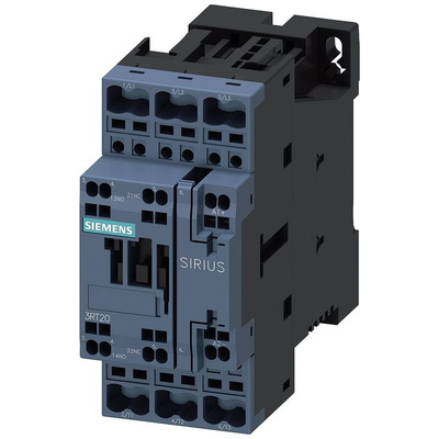 Siemens Contactor, 24 V dc Coil, 3-Pole, 25 A, 11 kW, 1NO + 1NC