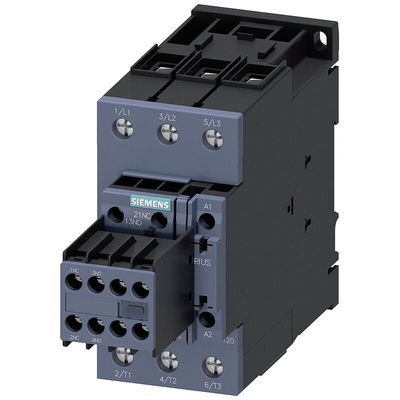 Siemens Contactor, 230 V ac Coil, 3-Pole, 40 A, 18.5 kW, 2NO + 2NC