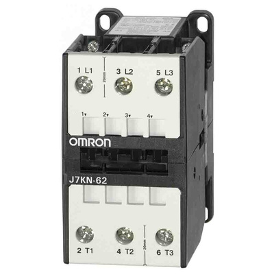 Omron Contactor, 24 V ac Coil, 3-Pole, 62 A, 30 kW, 3NO