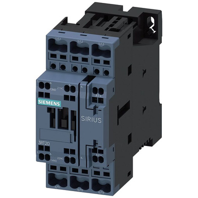 Siemens Contactor, 110 V dc Coil, 3-Pole, 25 A, 11 kW, 1NO + 1NC