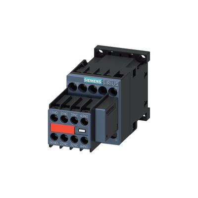 Siemens Contactor, 3-Pole, 3 kW, 2NO + 2NC