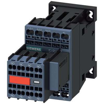 Siemens Contactor, 400 V Coil, 3-Pole, 22 A, 4 kW, 2NO + 2NC