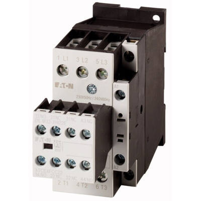 Eaton DILM Series Contactor, 240 V Coil, 3-Pole, 17 kW, 2NC/2NO