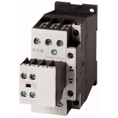 Eaton DILM Series Contactor, 220 V ac, 230 V dc Coil, 3-Pole, 21 kW, 1N/O
