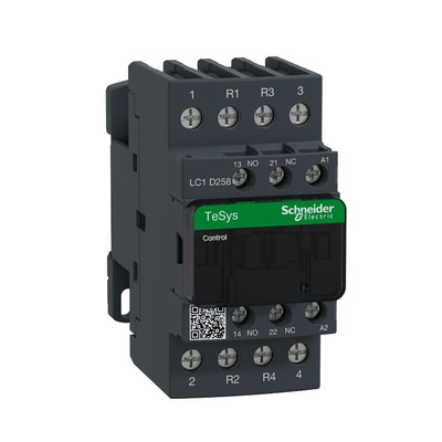 Schneider Electric LC1D Series Contactor, 2-Pole, 25 A, 1 NO + 1 NC