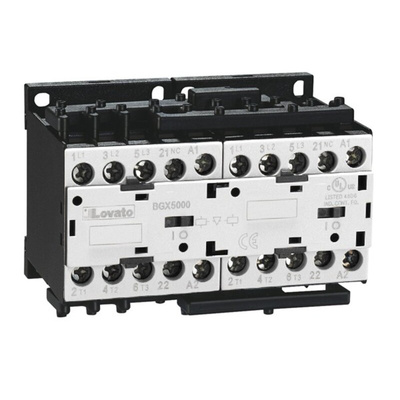 Lovato 11BG Series Reversing Contactor, 24 V dc Coil, 12 A, 5.7 kW, 1NC, 440 V