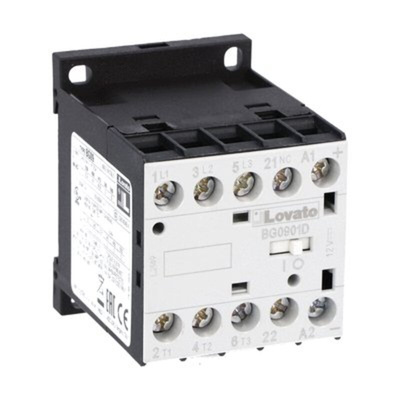 Lovato BG09 Series Contactor, 60 V Coil, 3-Pole, 9 A, 5 kW, 1NC, 690 V