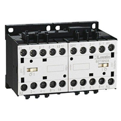 Lovato BGT12 Series Reversing Contactor, 12 V dc Coil, 3-Pole, 12 A, 5.7 kW, 1NO, 690 V
