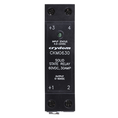 Sensata / Crydom CKM0630 Series Solid State Relay, 30 A Load, DIN Rail Mount, 60 V Load, 32 V Control