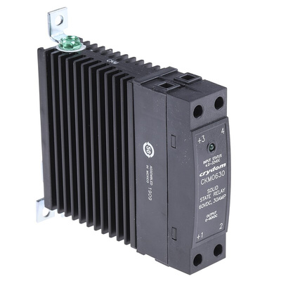 Sensata / Crydom CKM0630 Series Solid State Relay, 30 A Load, DIN Rail Mount, 60 V Load, 32 V Control