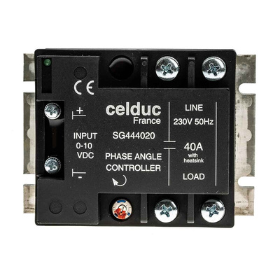 Celduc SG4 Series Solid State Relay, 40 A Load, Panel Mount, 265 V rms Load, 10 V dc Control