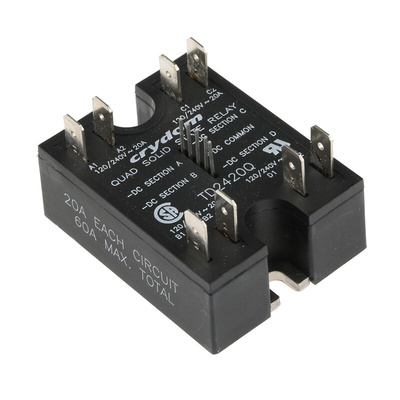 Sensata / Crydom Quad Series Solid State Relay, 20 A Load, Surface Mount, 280 V Load, 15 V Control