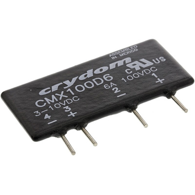 Sensata / Crydom Solid State Relay, 6 A rms Load, PCB Mount, 100 V Load, 10 V dc Control