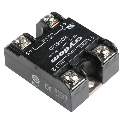Sensata / Crydom HD48 Series Solid State Relay, 125 A Load, Panel Mount, 530 V ac Load, 32 V Control