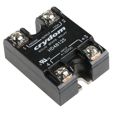 Sensata / Crydom HD48 Series Solid State Relay, 125 A Load, Panel Mount, 530 V ac Load, 32 V Control