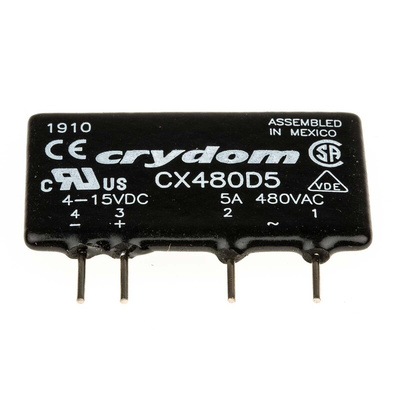 Sensata / Crydom CX Series Series Solid State Relay, 5 A Load, PCB Mount, 660 V ac Load, 15 V Control