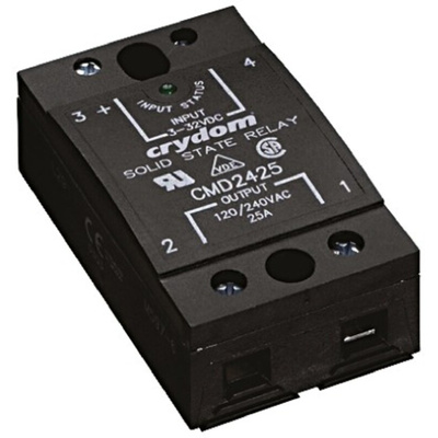 Sensata / Crydom Solid State Relay, 25 A Load, Panel Mount, 280 V Load, 32 V Control