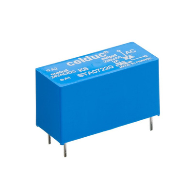 Celduc SP-ST-SL Series Solid State Relay, 2 A Load, PCB Mount, 275 V ac Load, 30V ac/dc Control