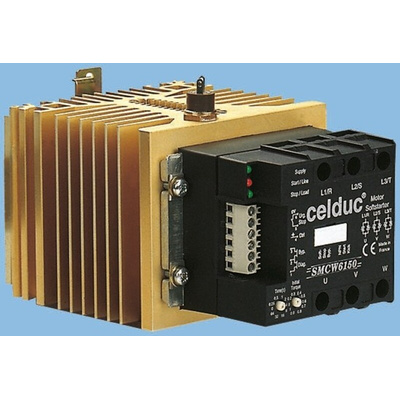 Celduc SMCW Series Solid State Relay, 16 A Load, DIN Rail Mount, 480 V ac Load, 24 V dc Control