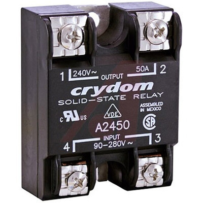 Sensata / Crydom 1 Series Solid State Relay, 50 A rms Load, Panel Mount, 280 V rms Load, 280 V rms Control