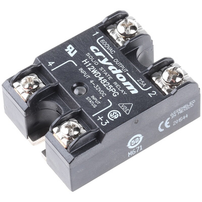 Sensata / Crydom H12 Series Solid State Relay, 25 A Load, Panel Mount, 660 V ac Load, 32 V Control