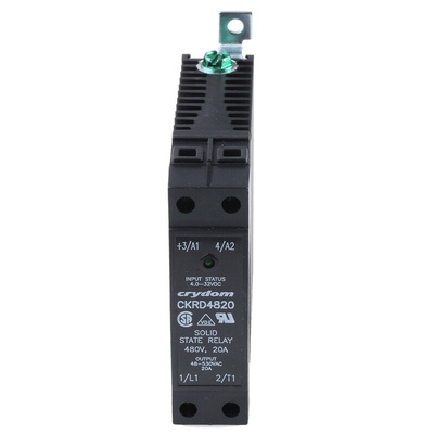 Sensata / Crydom CKR Series Solid State Relay, 20 A rms Load, DIN Rail Mount, 530 V ac Load, 32 V Control