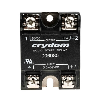 Sensata / Crydom D06D Series Solid State Relay, 80 A Load, Surface Mount, 60 V dc Load, 32 V Control