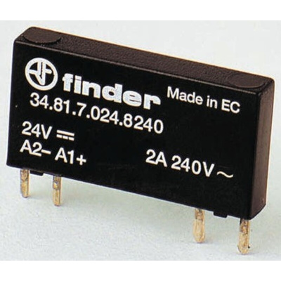 Finder 34 Series Solid State Relay, 0.1 A Load, PCB Mount, 48 V dc Load, 30 V Control