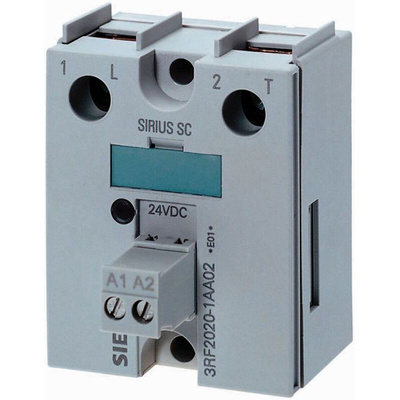 Siemens Solid State Relay, 20 A Load, Panel Mount, 460 V Load, 24 V dc Control