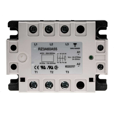 Carlo Gavazzi Solid State Relay, 55 A rms Load, Panel Mount, 660 V Load, 50 V dc, 275 V ac Control