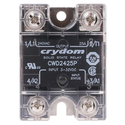Sensata / Crydom CW24 Series Solid State Relay, 25 A rms Load, Panel Mount, 280 V rms Load, 32 V Control