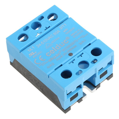 Celduc SO8 Series Solid State Relay, 60 A Load, Panel Mount, 510 V rms Load, 265 V Control