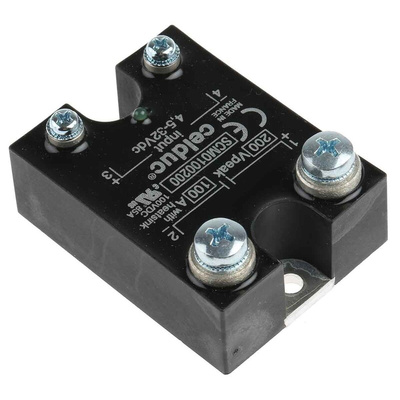 Celduc SCM Series Solid State Relay, 100 A Load, Panel Mount, 200 V dc Load, 32 V dc Control