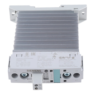 Siemens Solid State Relay, 20 A Load, DIN Rail Mount, 230 V ac Load, 24 V dc Control