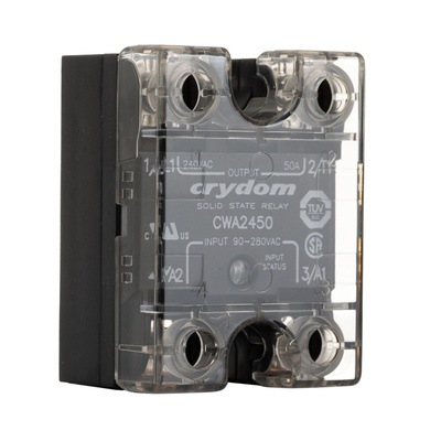 Sensata / Crydom CW Series Solid State Relay, 50 A rms Load, Panel Mount, 280 V rms Load, 280 V rms Control