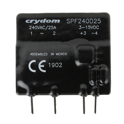 Sensata / Crydom DRA1 Series Solid State Relay, 25 A rms Load, PCB Mount, 280 V rms Load, 15 V Control