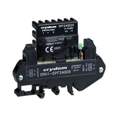 Sensata / Crydom DRA1 Series Solid State Relay, 25 A rms Load, PCB Mount, 280 V rms Load, 15 V Control
