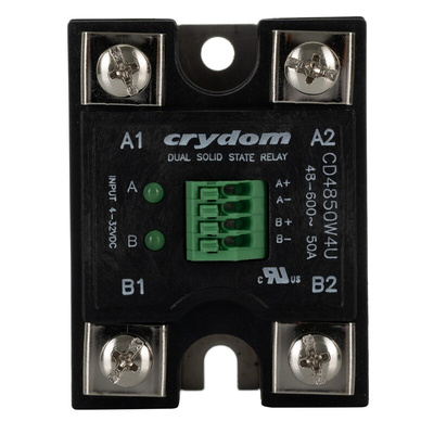 Sensata / Crydom Evolution Dual Series Solid State Relay, 50 A rms Load, Panel Mount, 600 V ac Load, 32 V Control
