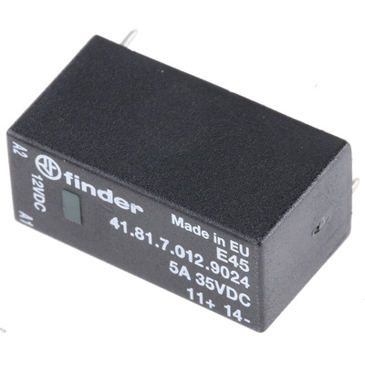 Finder 41 Series Solid State Relay, 5 A Load, PCB Mount, 24 V dc Load, 17 V dc Control