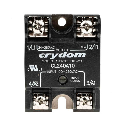 Sensata / Crydom CL Series Solid State Relay, 10 A rms Load, Panel Mount, 280 V rms Load, 250 V rms Control