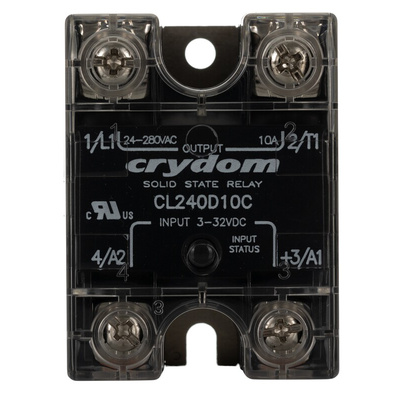 Sensata / Crydom CL Series Solid State Relay, 10 A rms Load, Panel Mount, 280 V rms Load, 32 V dc Control