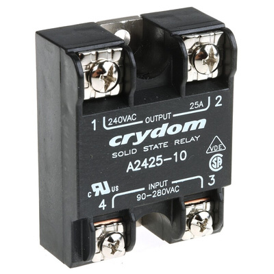 Sensata / Crydom Series 1 240 VAC Series Solid State Relay, 25 A Load, Panel Mount, 280 V rms Load, 280 V ac Control